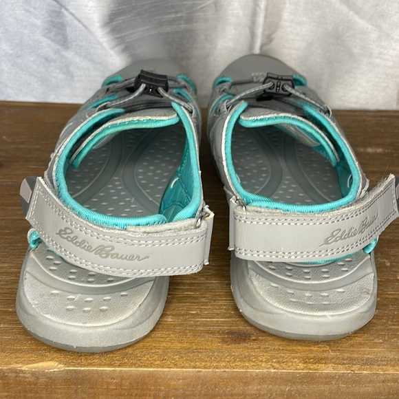 Eddie Bauer Mary Women’s 9 Gray Aqua Bump Toe Sandel Shoe - Picture 4 of 8